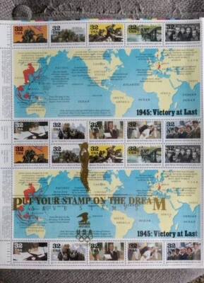 USPS #2981 WWII 1945: VICTORY AT LAST  20 Stamps. 32 Cent Stamps. WWII Collector - Image 1 of 2