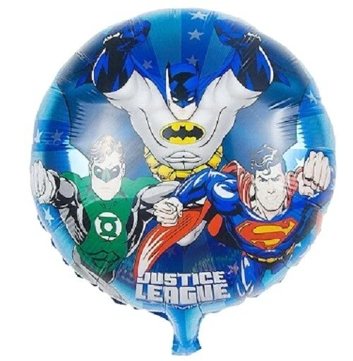 justice league batman superman foil balloon birthday round party celebration boy - image 1 of 1