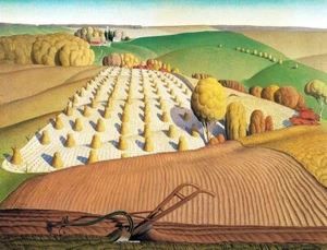 Fall Plowing 1931, Grant Wood, Wall Art Print Poster 11" x 14"  2200 - Picture 1 of 1