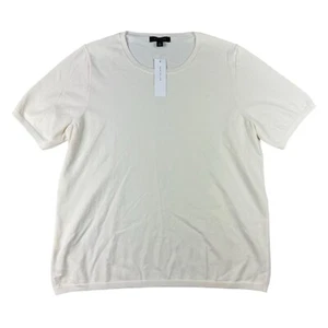 Ann Taylor Shirt Top Women's Extra Large White Short Sleeve Stretch Comfy NWT - Picture 1 of 10