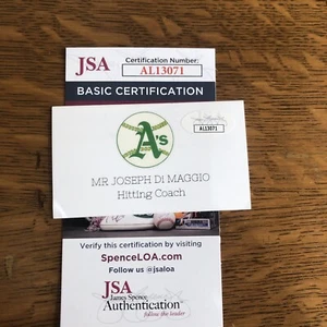 Super Rare Bert Campaneris Signed Autographed Joe DiMaggio Businesscard JSA - Picture 1 of 3