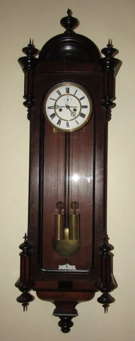 Antique German Two-Tone Vienna 2 Weight Regulator Wall Clock 8-Day, Time/Strike Cover
