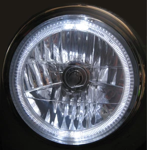 Angel Eye Headlights headlamp RHD H4 for Land Rover Defender 90 110 LED upgrade - Picture 1 of 4