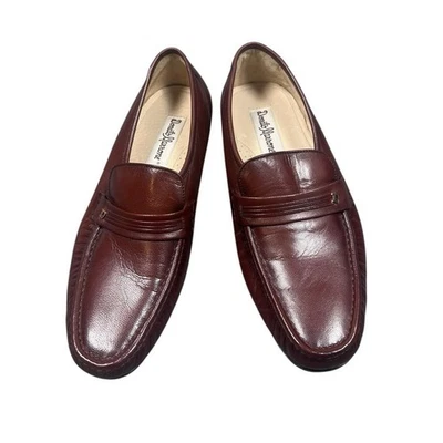 DONATO MARRONE MEN'S CLASSIC BROWN LEATHER LOAFERS SIZE 9 SLIP-ON DRESS SHOES - Image 1 of 4