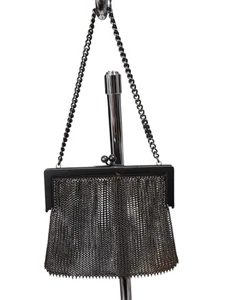 Vintage Mini Chain Mesh Gun Metal Bag Handtasche Kiss Lock Purse - Bild 1 von 6