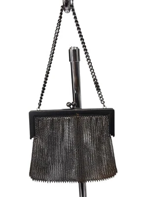 Mini bolso de mano de malla de cadena vintage bolso de metal con bloqueo de beso Foto 1 de 4