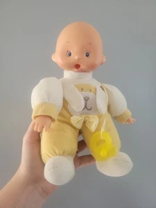Asda Soft Bodied Baby Doll With Dummy Cititoy 2000 Vinyl Face Puppy Yellow - Picture 1 of 9