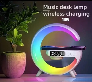 Caricatore LED Night Lamp Wireless Bluetooth Speaker Alarm Clock Sound Machine - Foto 1 di 5