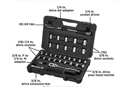 Juego de enchufes BLACK+DECKER, 40 piezas - BDMT45001 Foto 1 de 4