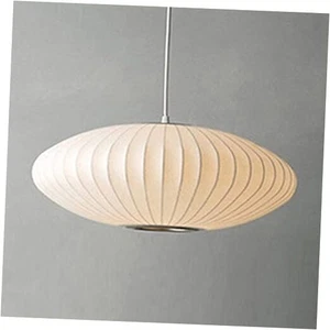  Minimalistische Innen Pendelleuchte, moderne Stoffkunst Laterne 1-Licht 27,5 Zoll - Bild 1 von 8