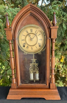 Antiguo Reloj Ansonia Gótico Campanario Colmena Manto Años 1870 VER VIDEO - FUNCIONA MUY BIEN Foto 1 de 4