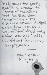 MARC BOLAN Signed Note - Pop / Rock Musician - Glam Rock T. REX - 10"x6" reprint - Picture 1 of 1