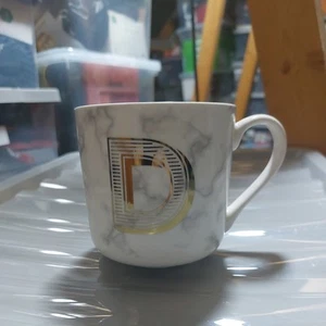Coffee Mug Marble Effect Letter D Mug - NEW DISCONTINUED - Picture 1 of 3