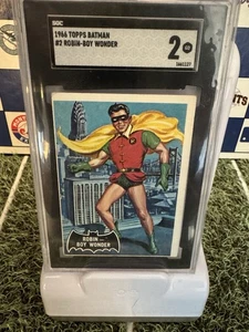 1966 Topps Batman Black Bat Robin Boy Wonder #2 Rookie SGC 2 - Picture 1 of 2