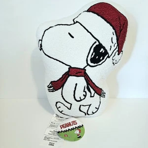 Peanuts Snoopy Weihnachten mit Nikolausmütze & Sherpa-Kissen in Schalform NEU - Bild 1 von 2