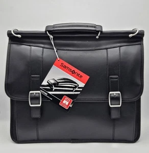 Samsonite Leder Überschlag Business Tasche Reise Schulter Messenger Handgepäck Neu - Bild 1 von 17