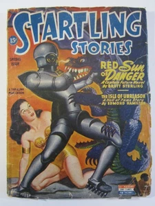 Startling Stories Pulp Vol. 12 #1, Spring 1945 GD+  Classic Bergey Robot Cover! - Picture 1 of 4