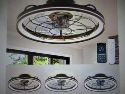 FANNEHONNE 19 in. Indoor Integrated LED Modern Farmhouse Ceiling Fan with Remote - Image 1 of 4