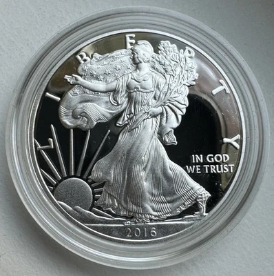 Silver Eagle 2016 W EE. UU. prueba de acuñación sin certificado de autenticidad (sin caja)-INV#7889 Foto 1 de 2