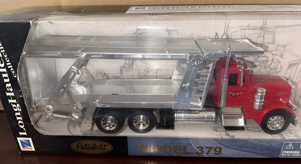 New Ray 1/32 Peterbilt 379 Car Hauler Red #12003 #777 - Image 1 of 1