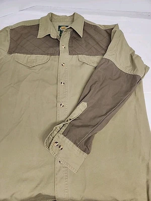Cabelas Shirt Mens L Light Tan Button Up Long Sleeve Shooting Outdoors Hunting - Image 1 of 4