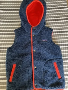 Patagonia Reversible Fleece Vest in Blue Orange Women's Size XS - Picture 1 of 12