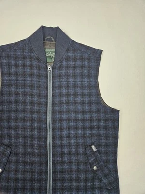 Woolrich Vest Mens Medium Plaid Wool Blue Quilted Insulated - Image 1 of 4