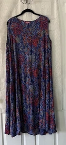 DONNA DENTRO 12 S Petite blu floreale stropicciato senza maniche abito sole estivo XL 18* - Foto 1 di 8