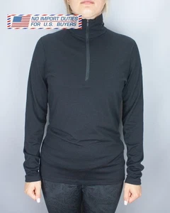 Icebreaker Merino 200 Pullover Womens Size Large Black Half Zip Base Layer Top - Picture 1 of 24