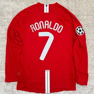 Manchester United Football Shirt 2008 Red Long Sleeve Jersey - Ronaldo #7 - Picture 1 of 7