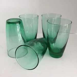 Libbey Trinkgläser Glaswaren Kelly Green 5er Set MCM-Stil Vintge 14oz EUC - Bild 1 von 8