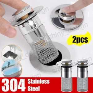 2 Stück Boden Ablauf Filter Dusche Waschbecken Sieb Stopper Haarfänger Waschtischstopfen - Bild 1 von 8