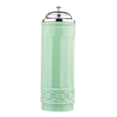 TableCraft Jadeite Green Glass Old Fashioned Soda Straw Dispenser / Jar - Image 1 of 4
