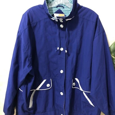 Vintage 1980s/1990s  “Be In The Current Seen” Jacket/Windbreaker Size 1X Blue - Image 1 of 4