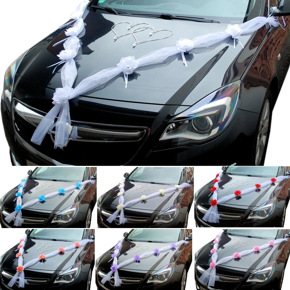 Autogirlande Autodeko Hochzeit Autoschmuck Braut Auto Autodekoration Eva +Herzen