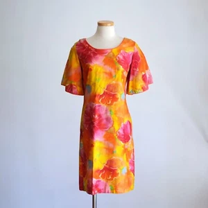 Vintage 1960s South Seas Fashions Hawaiian Print Shift Dress - Picture 1 of 7