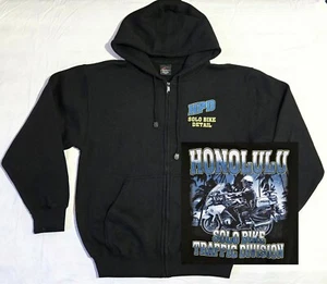 HONOLULU POLICE DEPT Sweatshirt Jacke Hoodie MEDIUM schwarz Zip SOLO BIKE COP HPD - Bild 1 von 8