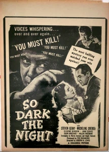 Original 1940 Handzettel "So Dark the Night" Columbia Pictures Vintage Memorabilia - Bild 1 von 3