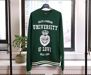 Dolce & Gabbana Green University of Love "15" Heart Sweatshirt (Size S, IT46) - Picture 1 of 8