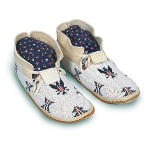 Schlichtes Mokassin-Set mit harter Sohle - geräuchertes deutsches hellbraunes Leder - Erwachsene "DU SCHAFFST ES!" - Bild 1 von 1