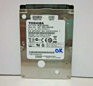 DISCO DURO SATA 2.5" TOSHIBA 500GB MQ01ABF050 REV AAT AB20/AM0P3M 25FEB2015 - Imagen 1 de 1