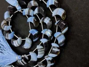 AAA 8" Boulder Opal Smooth Moon Shape Gemstone Beads 8'' Jewelry Making Crafts  - Picture 1 of 6
