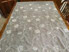 Sheer Embroidered Window Panels Gray With Ivory Embroidered Vine