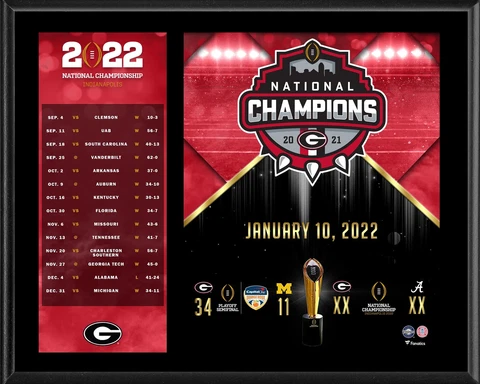 Georgia Bulldogs 12" x 15" College Football Playoff Champs Plaque Cover