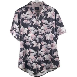 7 Diamonds Shirt Mens Large 4 Way Stretch Floral Pocket Short Sleeve Button Up - Picture 1 of 6
