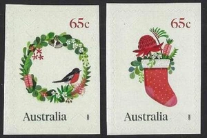 AUSTRALIA 2020 CHRISTMAS SELF ADHESIVE 2 EMBELLISHED STAMPS UNMOUNTED MINT - Picture 1 of 1