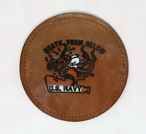 1960's US US Navy Submarine Leather Patch Vietnam Era - Picture 1 of 2