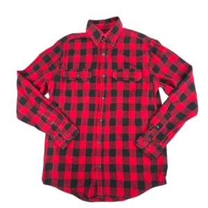 Camicia Lumberjack Faded Glory Top Uomo Piccola Rustica Rosso Tartan Plaid Flanella - Foto 1 di 10