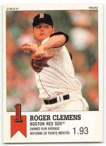 1991 PANINI CANADIAN TOP 15 ROGER CLEMENS BOSTON RED SOX #69