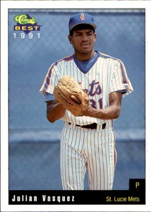 1991 St. Lucie Mets Classic/Best #16 Julian Vasquez Dominican Republic DR Card